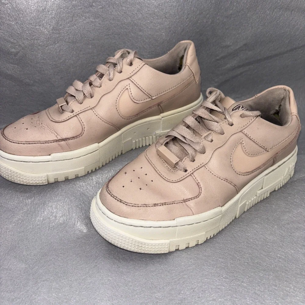 Nike Womens 6 Air‎ Force 1 Low Pixel CK6649-200 Casual Shoes Sneakers AS IS READ
